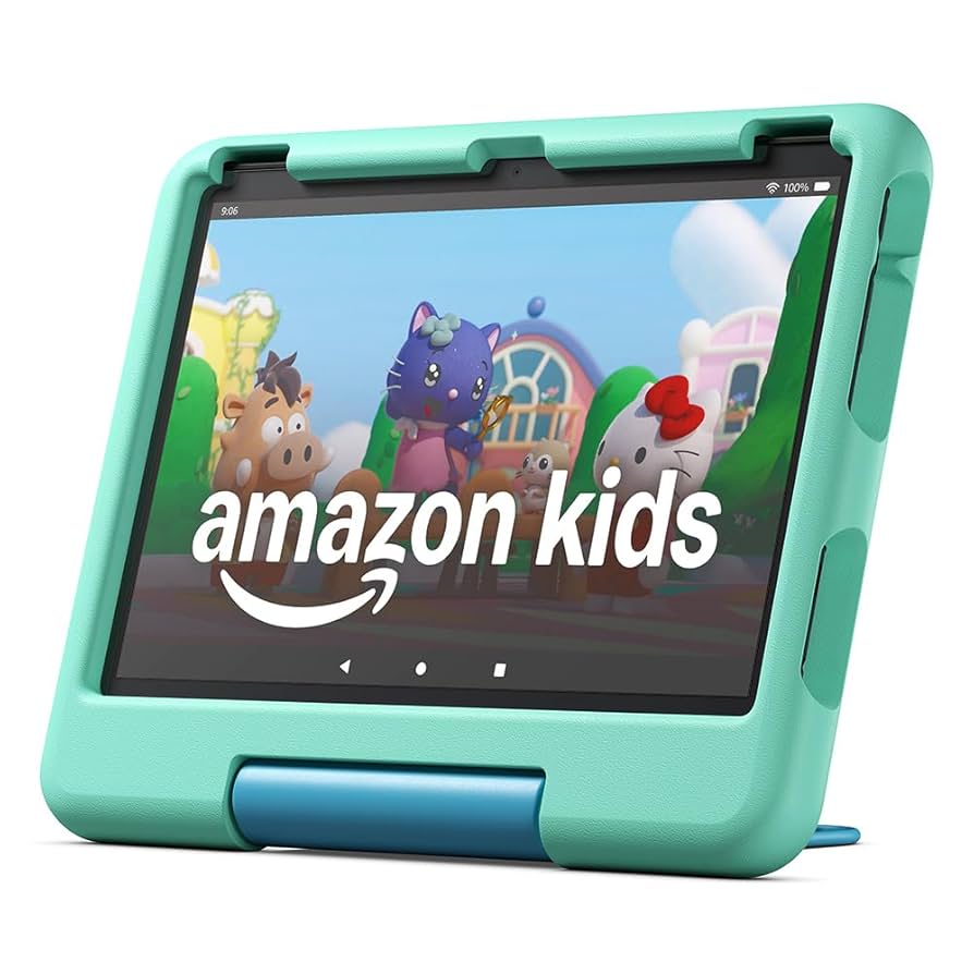 Amazon fire HD 10 キッズ タブレット ブラック 青色ケース付き